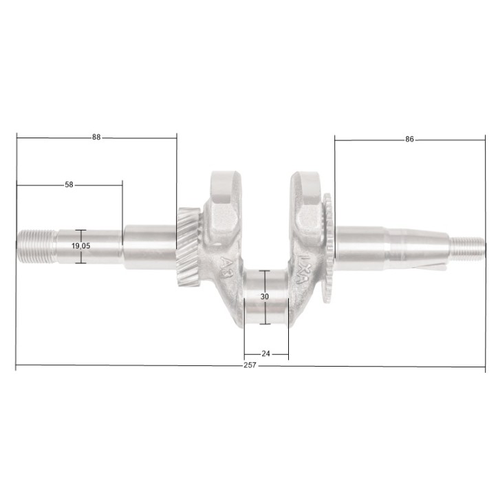 Wał korbowy Loncin LC50ZB60-4.5Q LC168F-2 CZĘŚĆ ORYGINALNA Wał korbowy Loncin LC50ZB60-4.5Q LC168F-2 CZĘŚĆ ORYGINALNA