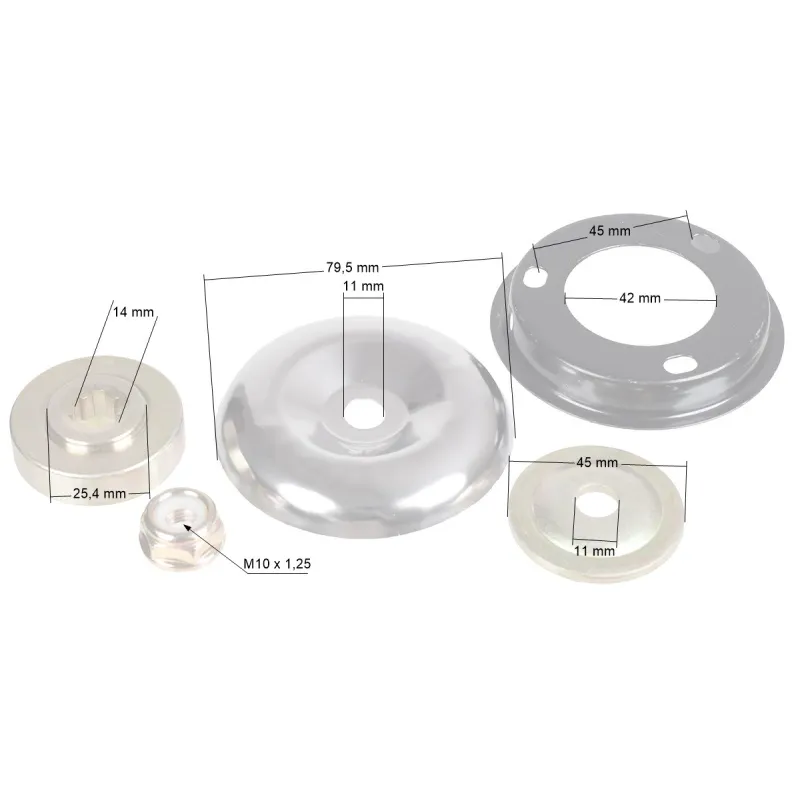 Zestaw podkładek do kos 5 części Zestaw podkładek do kos 5 części