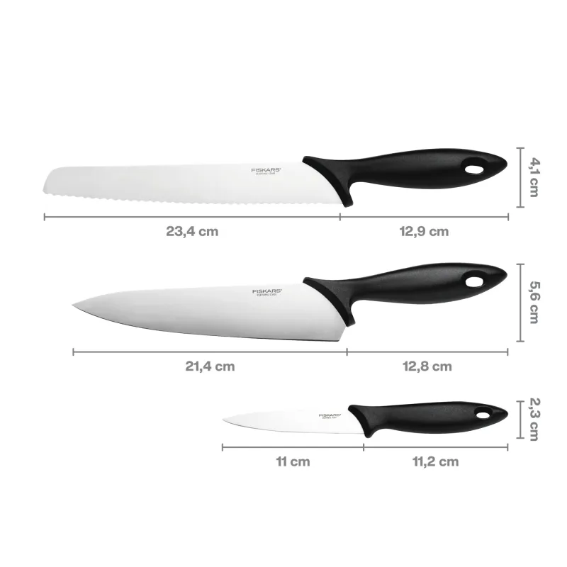 Zestaw 3 noży kuchennych Essential