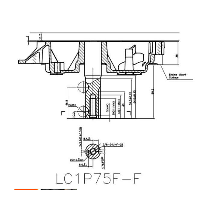 Silnik Loncin LC1P75F-F wał pionowy 22,2 mm / 80 mm Silnik Loncin LC1P75F-F wał pionowy 22,2 mm / 80 mm
