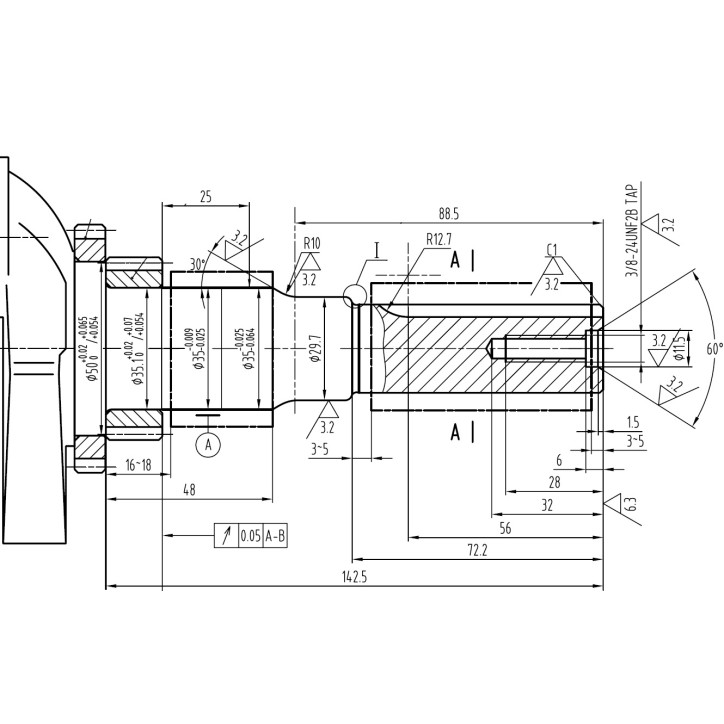 Silnik Rato R390 wał poziomy 25,4 mm / 88 mm Silnik Rato R390 wał poziomy 25,4 mm / 88 mm