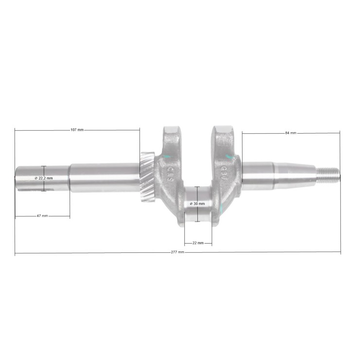 Wał korbowy Zongshen Xp200 6,5Hp 22,2 mm Wał korbowy Zongshen Xp200 6,5Hp 22,2 mm