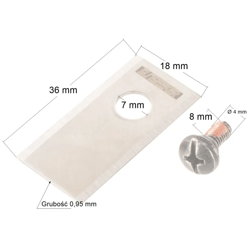 Nóż + śrubka Cedrus C-MOW seria M/ L kpl 3 sztuki Nóż + śrubka Cedrus C-MOW seria M/ L kpl 3 sztuki