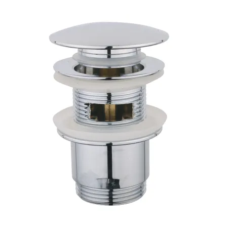 Korek klik-klak 1 1/4" okrągły DN 66 mm mosiężny z przelewem tuleja chrom Duro