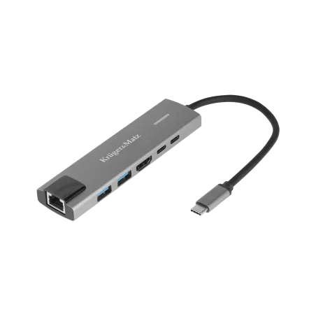 Adapter (HUB) USB typu C na HDMI/2x USB3.0/2x USB typu C/RJ45