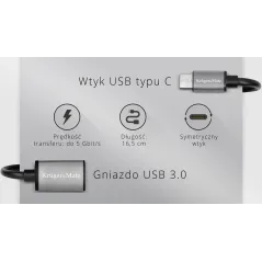 Adapter gniazdo USB 3.0 A - wtyk USB typu C OTG Kruger&Matz Basic