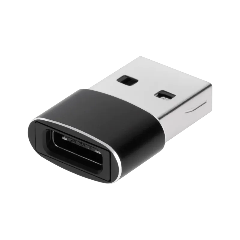 Adapter przejściówka USB - USB Typu C czarny Adapter przejściówka USB - USB Typu C czarny