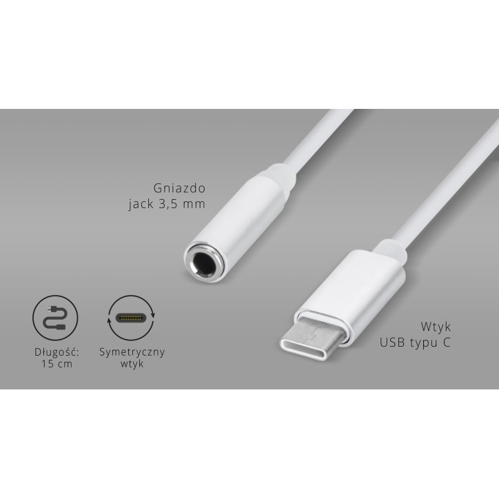 Adapter wtyk USB typu C - gniazdo jack 3.5 stereo Kruger&Matz Basic Adapter wtyk USB typu C - gniazdo jack 3.5 stereo Kruger&Matz Basic