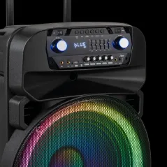 Aktywna kolumna głośnikowa (z 2 mikrofonami bezprzewodowymi UHF, SD, Bluetooth, FM, USB, LED) 60 Watt