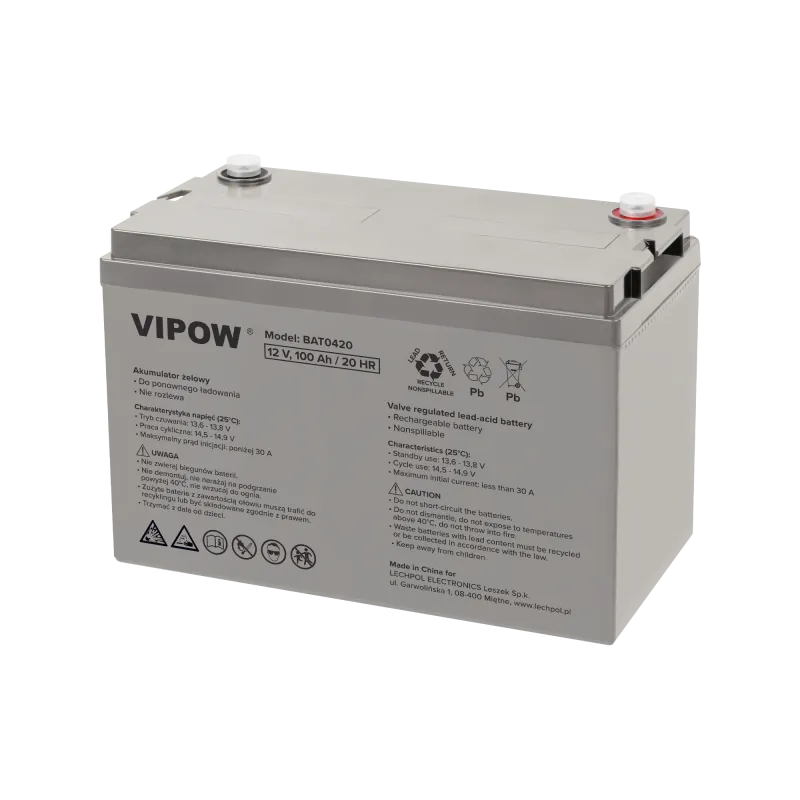 Akumulator żelowy 12V 100Ah Vipow Akumulator żelowy 12V 100Ah Vipow