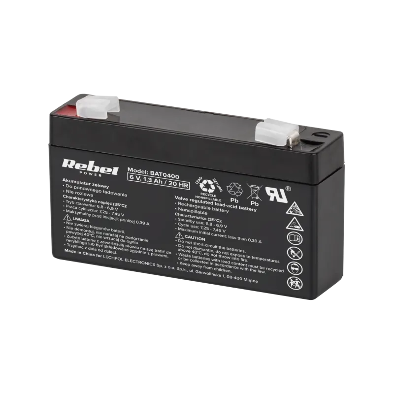Akumulator żelowy Rebel 6V 1.3Ah