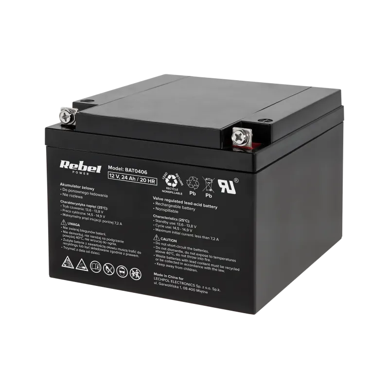 Akumulator żelowy Rebel 12V 24Ah Akumulator żelowy Rebel 12V 24Ah