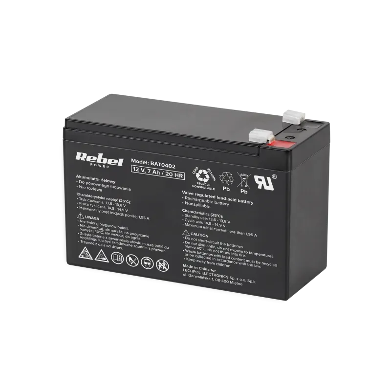 Akumulator żelowy Rebel 12V 7Ah