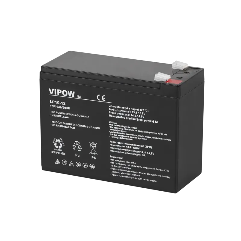 Akumulator żelowy VIPOW 12V 10Ah Akumulator żelowy VIPOW 12V 10Ah
