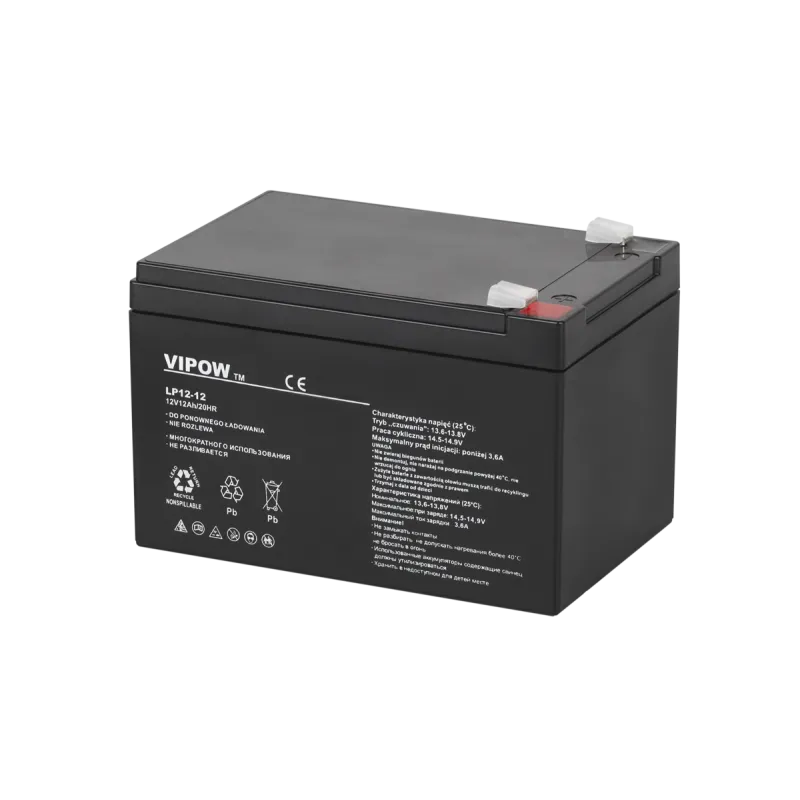 Akumulator żelowy VIPOW 12V 12Ah Akumulator żelowy VIPOW 12V 12Ah