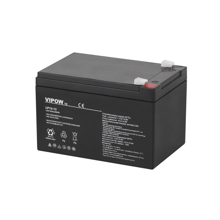 Akumulator żelowy VIPOW 12V 12Ah Akumulator żelowy VIPOW 12V 12Ah