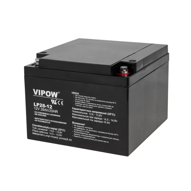 Akumulator żelowy VIPOW 12V 28Ah Akumulator żelowy VIPOW 12V 28Ah