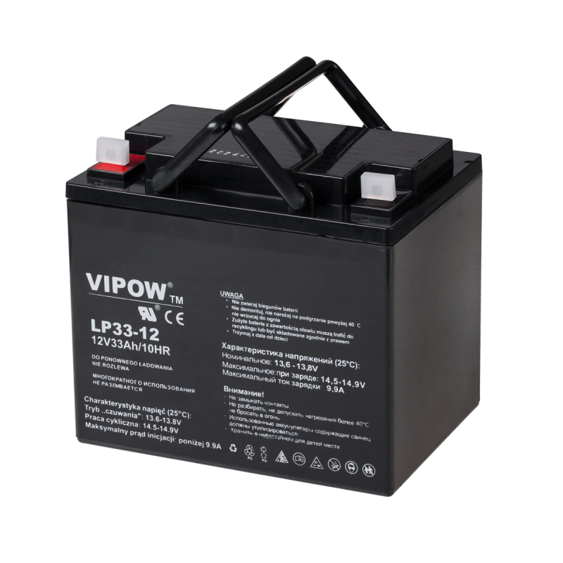 Akumulator żelowy VIPOW 12V 33Ah Akumulator żelowy VIPOW 12V 33Ah