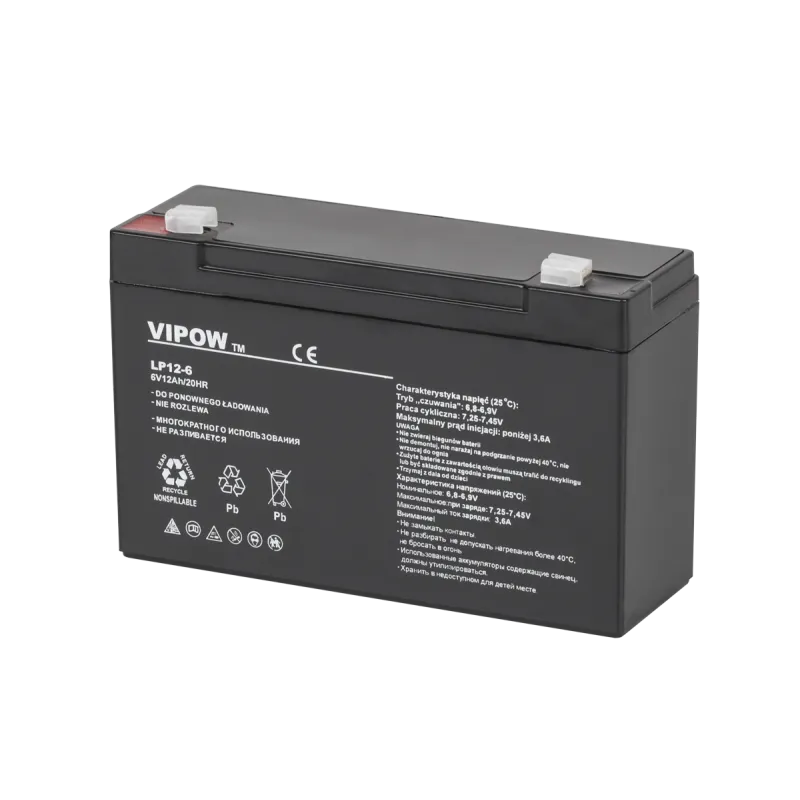 Akumulator żelowy VIPOW 6V 12Ah