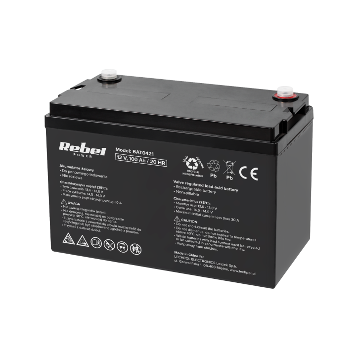 Akumulator żelowy Rebel 12V 100Ah Akumulator żelowy Rebel 12V 100Ah