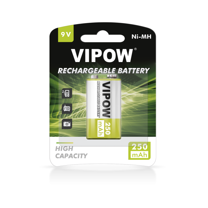 Akumulatorki VIPOW HF9 250 mAh Ni-MH 1sz/bl Akumulatorki VIPOW HF9 250 mAh Ni-MH 1sz/bl