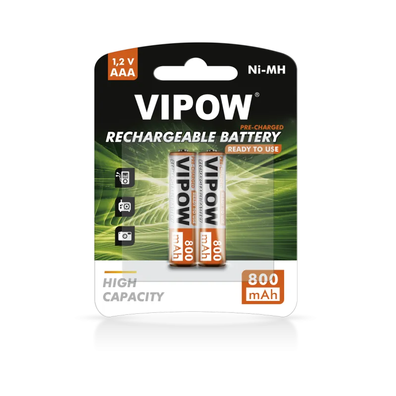 Akumulatorki VIPOW HR3 800 mAh Ni-MH 2szt/bl RTU Akumulatorki VIPOW HR3 800 mAh Ni-MH 2szt/bl RTU