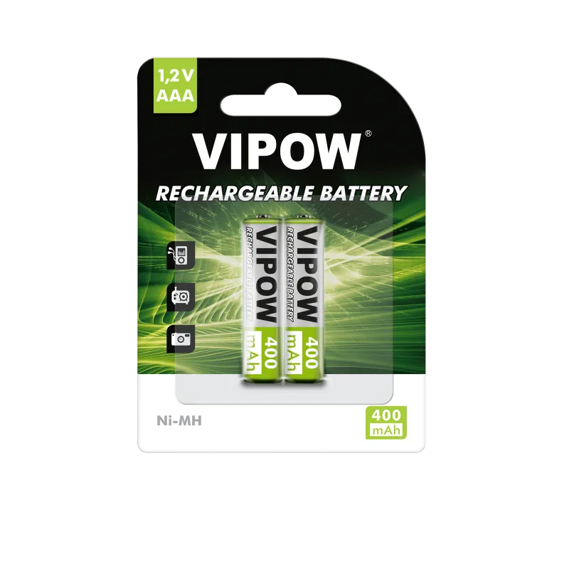 Akumulatorki VIPOW R03 400 mAh Ni-MH 2szt/bl Akumulatorki VIPOW R03 400 mAh Ni-MH 2szt/bl