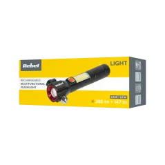 Akumulatorowa latarka wielofunkcyjna REBEL (zoom, nożyk, młotek do szyby)