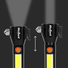 Akumulatorowa latarka wielofunkcyjna REBEL (zoom, nożyk, młotek do szyby)