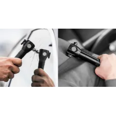 Akumulatorowa latarka wielofunkcyjna REBEL (zoom, nożyk, młotek do szyby)