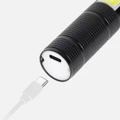 Akumulatorowa latarka wielofunkcyjna Rebel (zoom, nożyk, młotek do szyby).