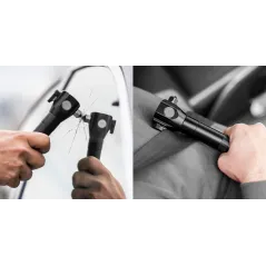 Akumulatorowa latarka wielofunkcyjna Rebel (zoom, nożyk, młotek do szyby).