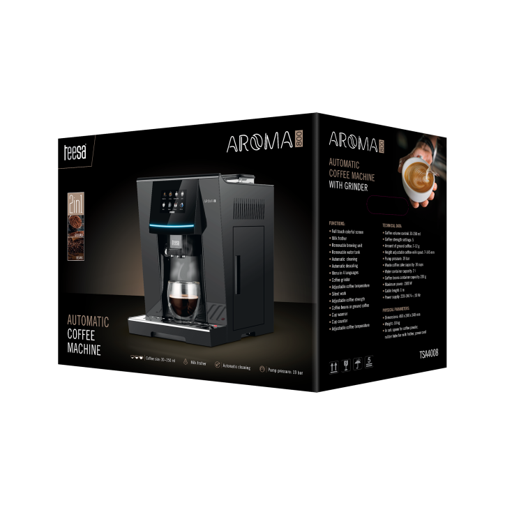 Automatyczny ekspres do kawy z młynkiem TEESA AROMA 800 Automatyczny ekspres do kawy z młynkiem TEESA AROMA 800