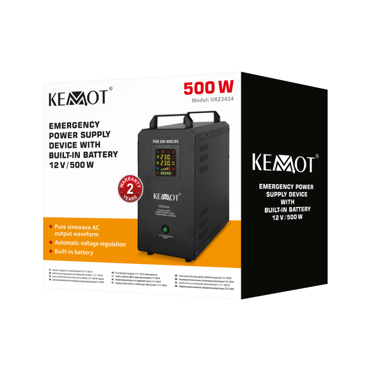 Awaryjne zasilanie KEMOT PROsinus-500S - 500 W Czysta Sinusoida Awaryjne zasilanie KEMOT PROsinus-500S - 500 W Czysta Sinusoida