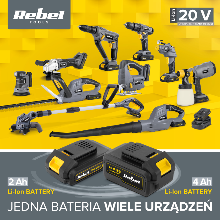 Bateria akumulatorowa 20V, 2A Rebel Tools Bateria akumulatorowa 20V, 2A Rebel Tools