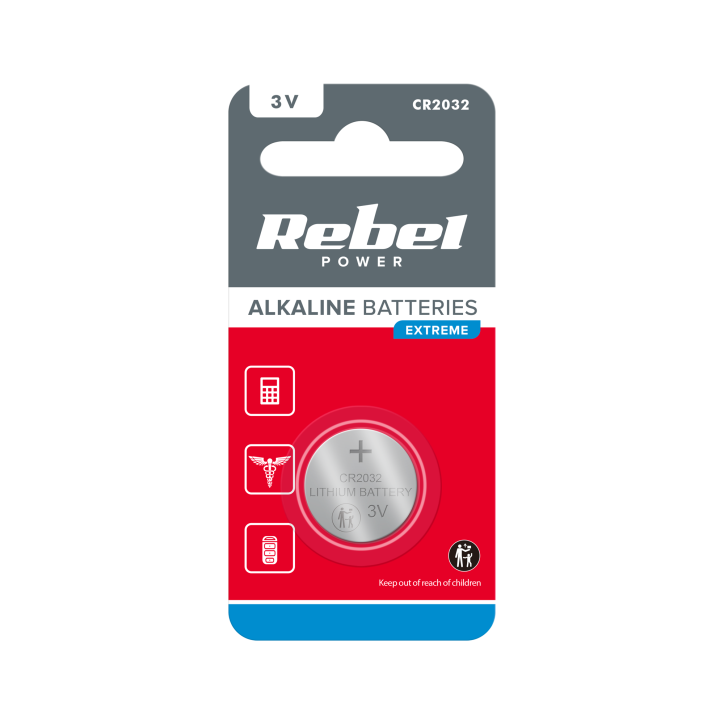 Bateria REBEL EXTREME CR2032 1szt/blist. Bateria REBEL EXTREME CR2032 1szt/blist.