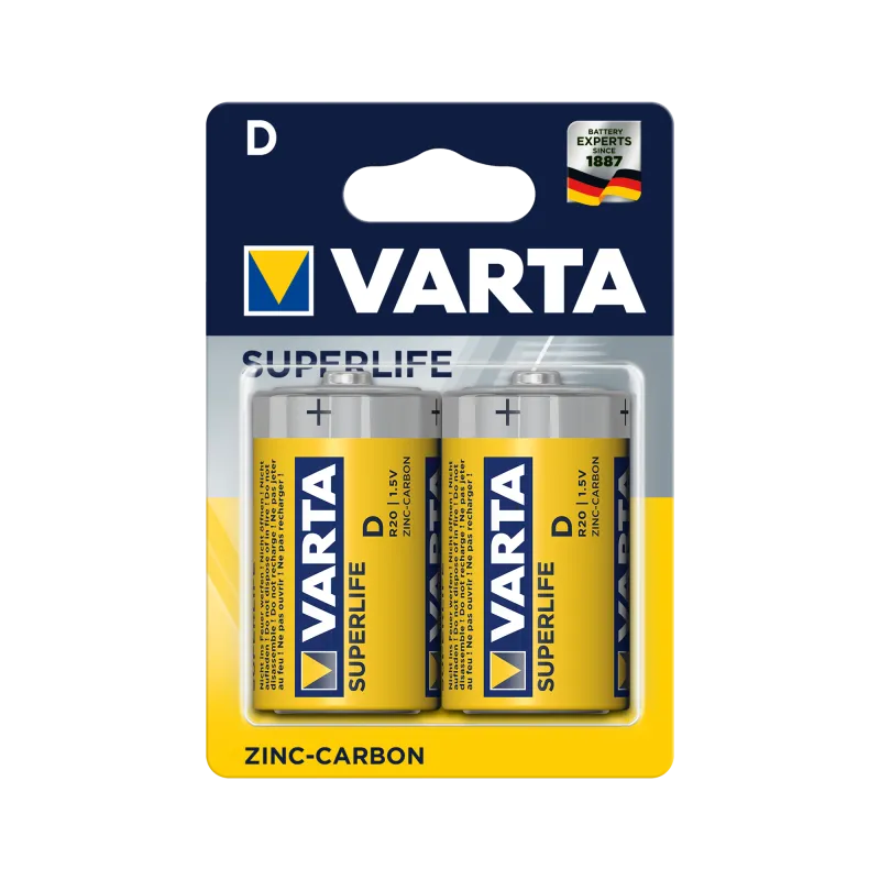 Bateria VARTA R20 SUPERLIFE 2szt./bl. Bateria VARTA R20 SUPERLIFE 2szt./bl.