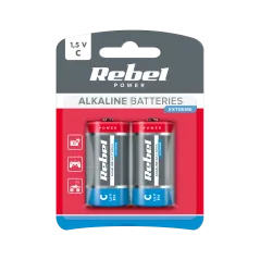 Baterie alkaliczne REBEL EXTREME LR14 2szt/bl.