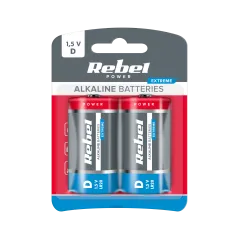 Baterie alkaliczne REBEL EXTREME LR20 2szt/bl.