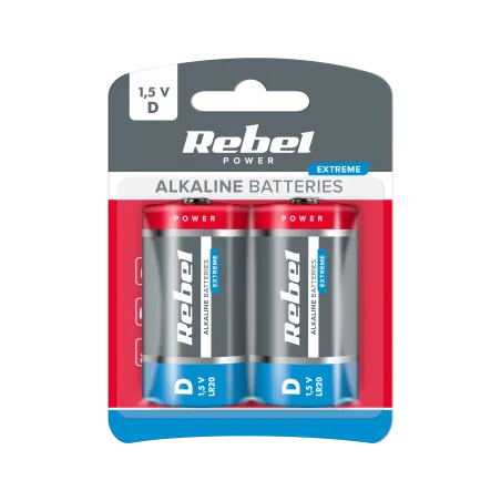 Baterie alkaliczne REBEL EXTREME LR20 2szt/bl.