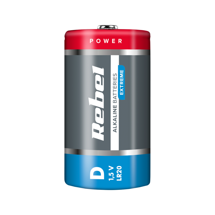 Baterie alkaliczne REBEL EXTREME LR20 2szt/bl. Baterie alkaliczne REBEL EXTREME LR20 2szt/bl.