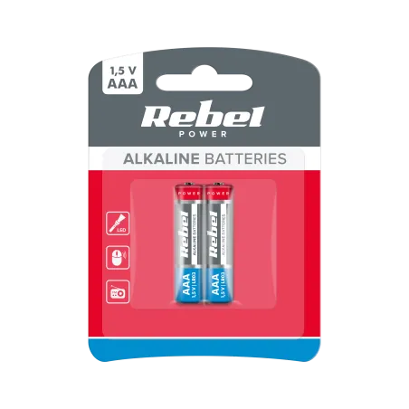 Baterie alkaliczne REBEL LR03 2szt/bl.