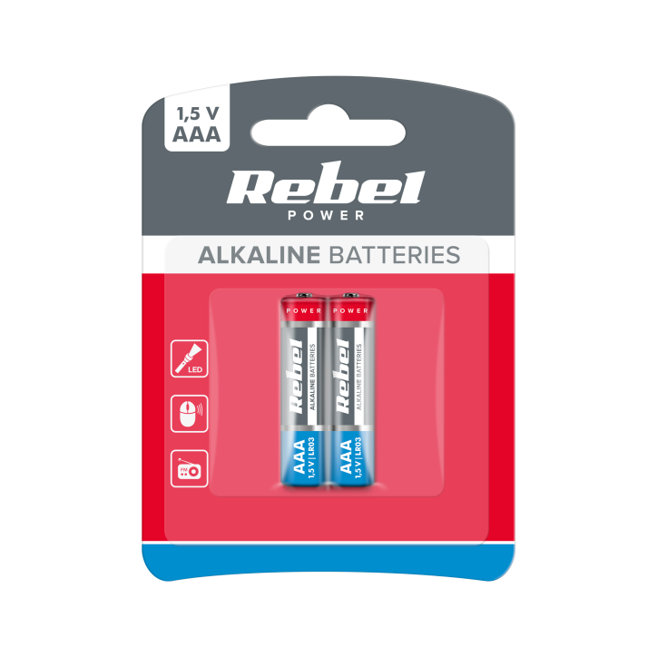 Baterie alkaliczne REBEL LR03 2szt/bl. Baterie alkaliczne REBEL LR03 2szt/bl.