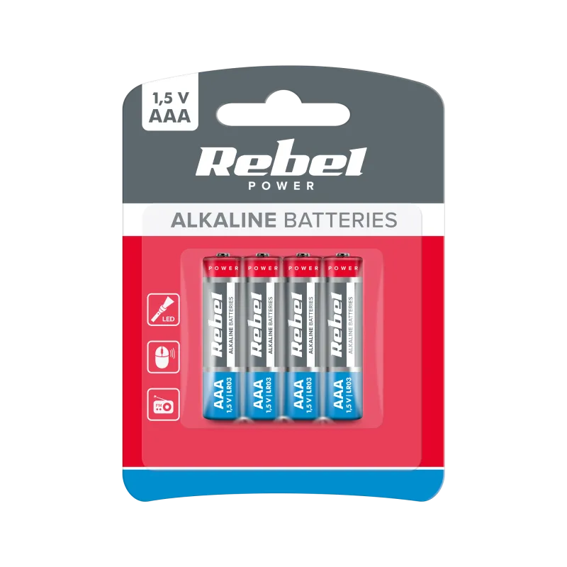 Baterie alkaliczne REBEL LR03 4szt/bl. Baterie alkaliczne REBEL LR03 4szt/bl.