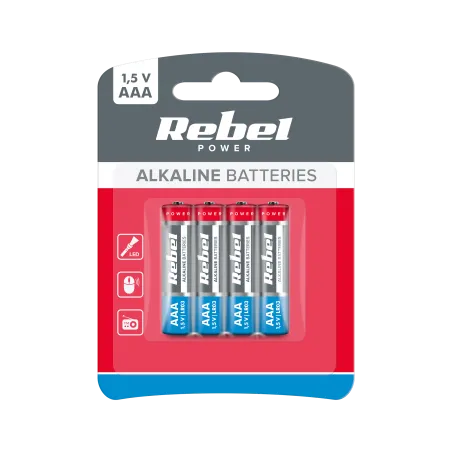 Baterie alkaliczne REBEL LR03 4szt/bl.