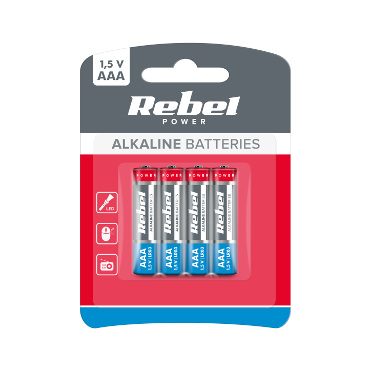 Baterie alkaliczne REBEL LR03 4szt/bl. Baterie alkaliczne REBEL LR03 4szt/bl.