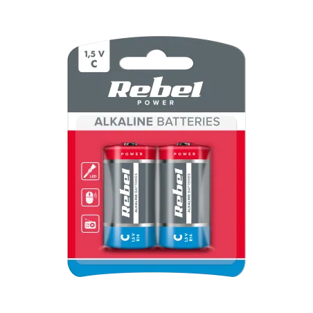 Baterie alkaliczne REBEL LR14 2szt/bl.