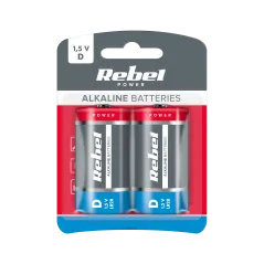 Baterie alkaliczne REBEL LR20 2szt/bl.