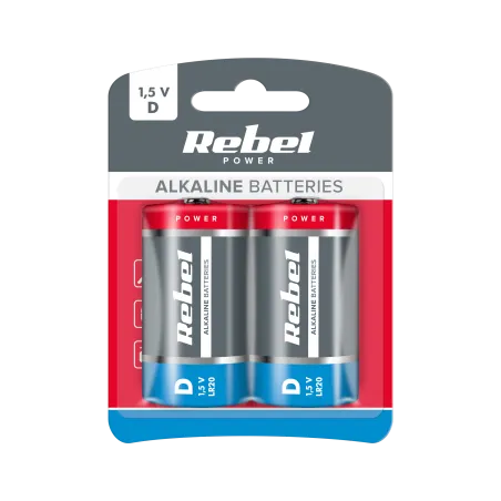 Baterie alkaliczne REBEL LR20 2szt/bl.