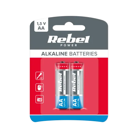 Baterie alkaliczne REBEL LR6 2szt/bl.